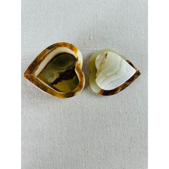 Other - Heart Shape Green Brown‎ Onyx Trinket Jewelry Box